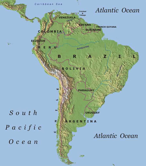 Across South America you may