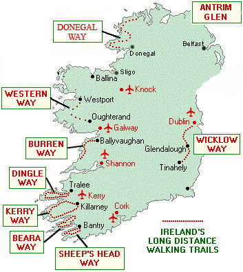 Guided and self guided walking tours in Ireland