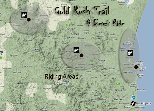 Gold Rush Map. Itinerary for Gold Rush Trail