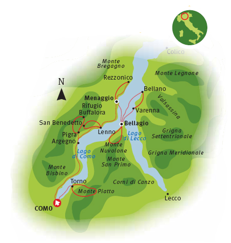 Lake Como Route Map