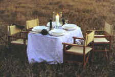 Meals served in outdoor luxury