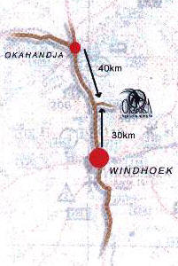 Okapuka Ranch - only 30 km from  Windhoek, direct at the B1 nach Okahandja gelegen.