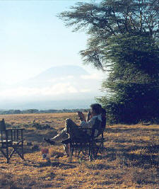 view of mt. kilimanjaro in tanzania. On safari with safaririding.com.