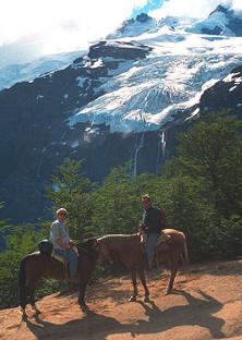 glaciar Casta�o Overa, pampa linda, cabalgatas, tronador, glaciares