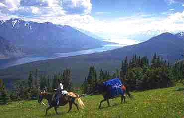 Riding the Potato Range - overlooking Chilko Lake