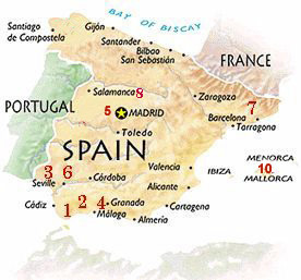 Map of Spain with HT Riding Tours