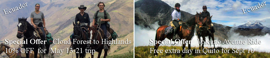 Special Offers for horseback riding adventures in Ecuador
