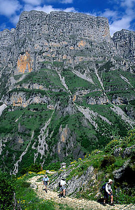 Hiking the Vikos Gorge beneath the Timfi Massif, Northern Pindos Mountains, Zagoria, Epiros, Greece