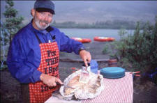 Alsek and Tatshenshini Rivers - Wild Pacific Salmon prepared for dinner.