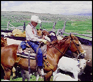 Horseman working cattle on Battle Creek Ranch offering Montana cattle drives, Montana fishing trout, Montana working ranch vacations, fly fishing in Montana, flyfishing for trout, Montana family vacations
